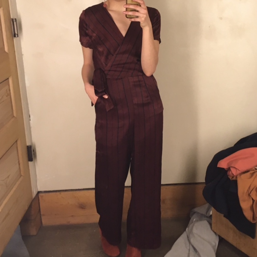 Silky Burgundy Jumpsuit 🍇